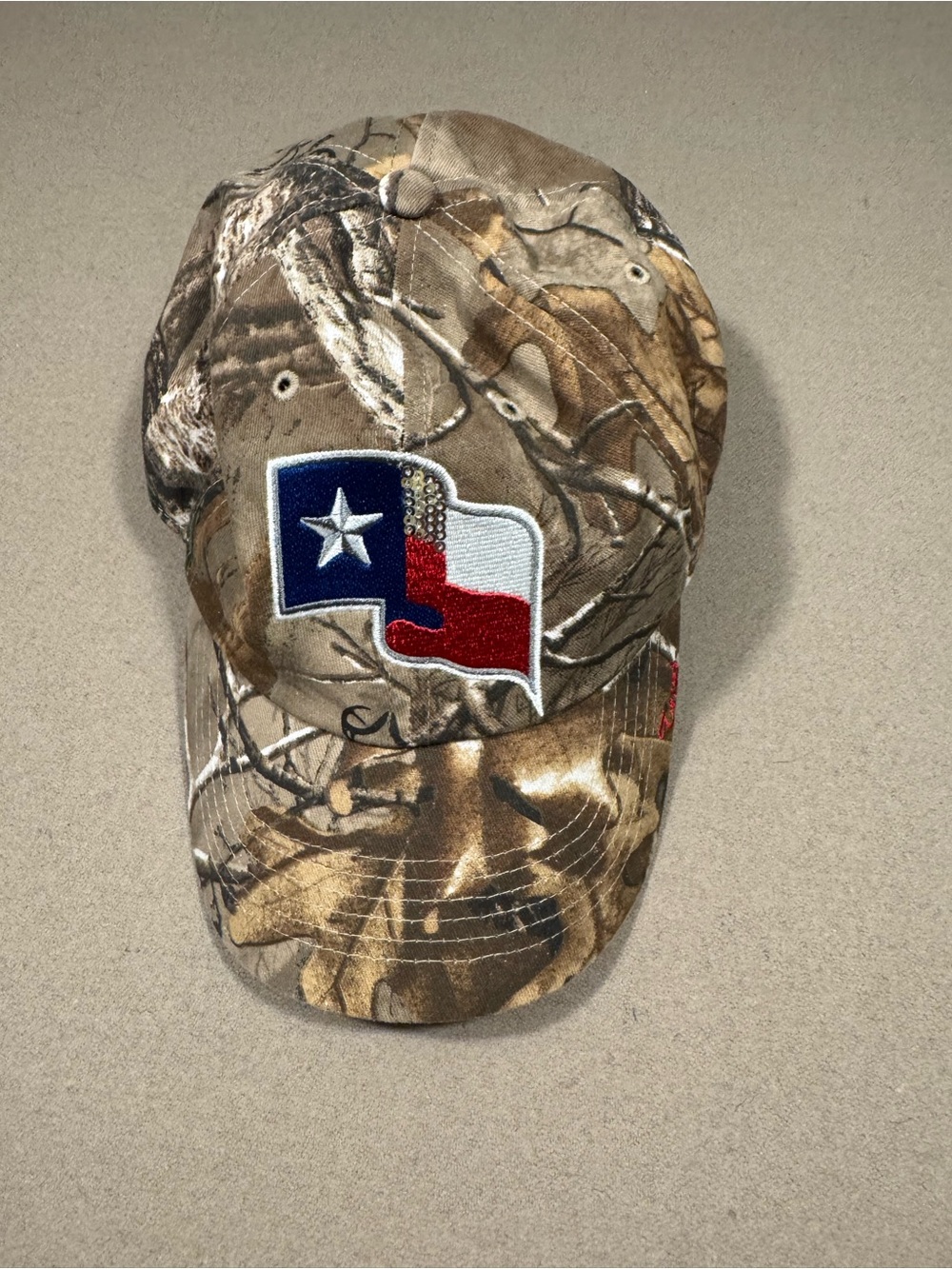 Camo Baseball Cap with Texas Flag Patch